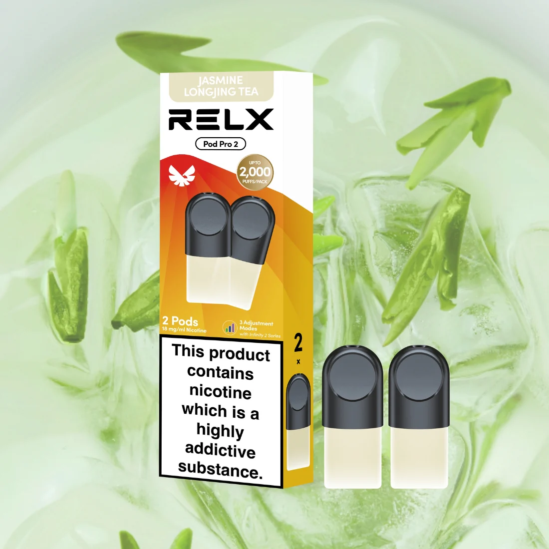 RELX Pod Pro Jasmine Longjing Tea Flavors 18mg/ml Nicotine - Six Pandas