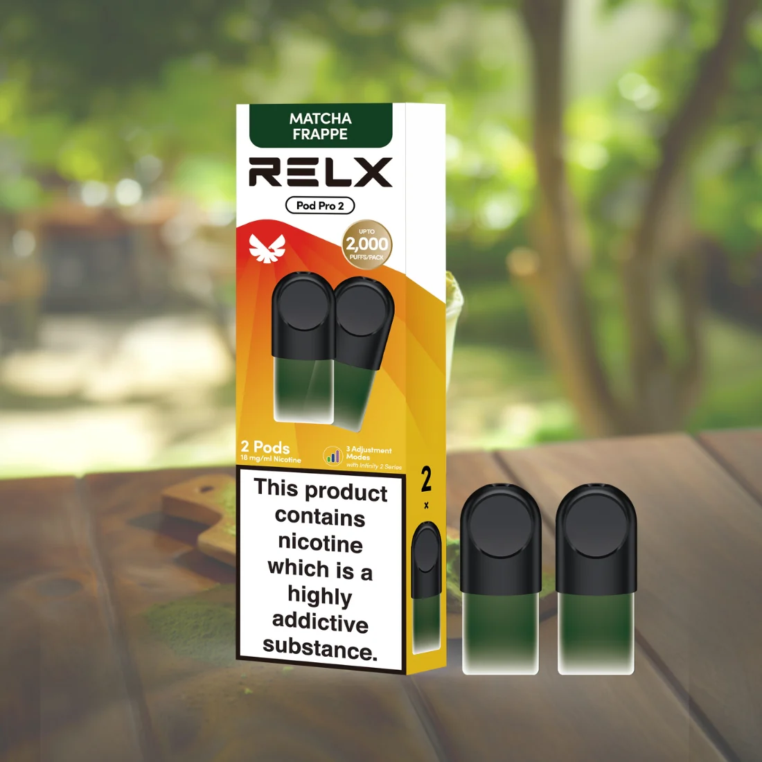 RELX Pod Pro Matcha Frappe Tea Flavors 18mg/ml Nicotine - Six Pandas