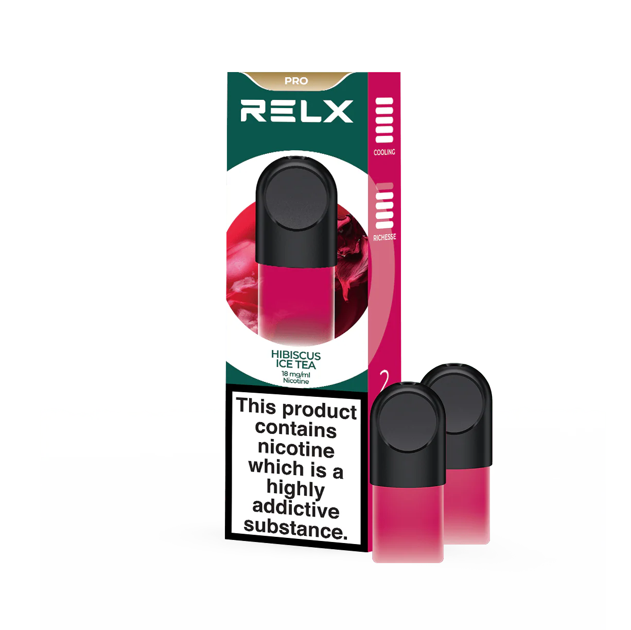 RELX Pod Pro Hibiscus Ice Tea Flavors 18mg/ml Nicotine - Six Pandas