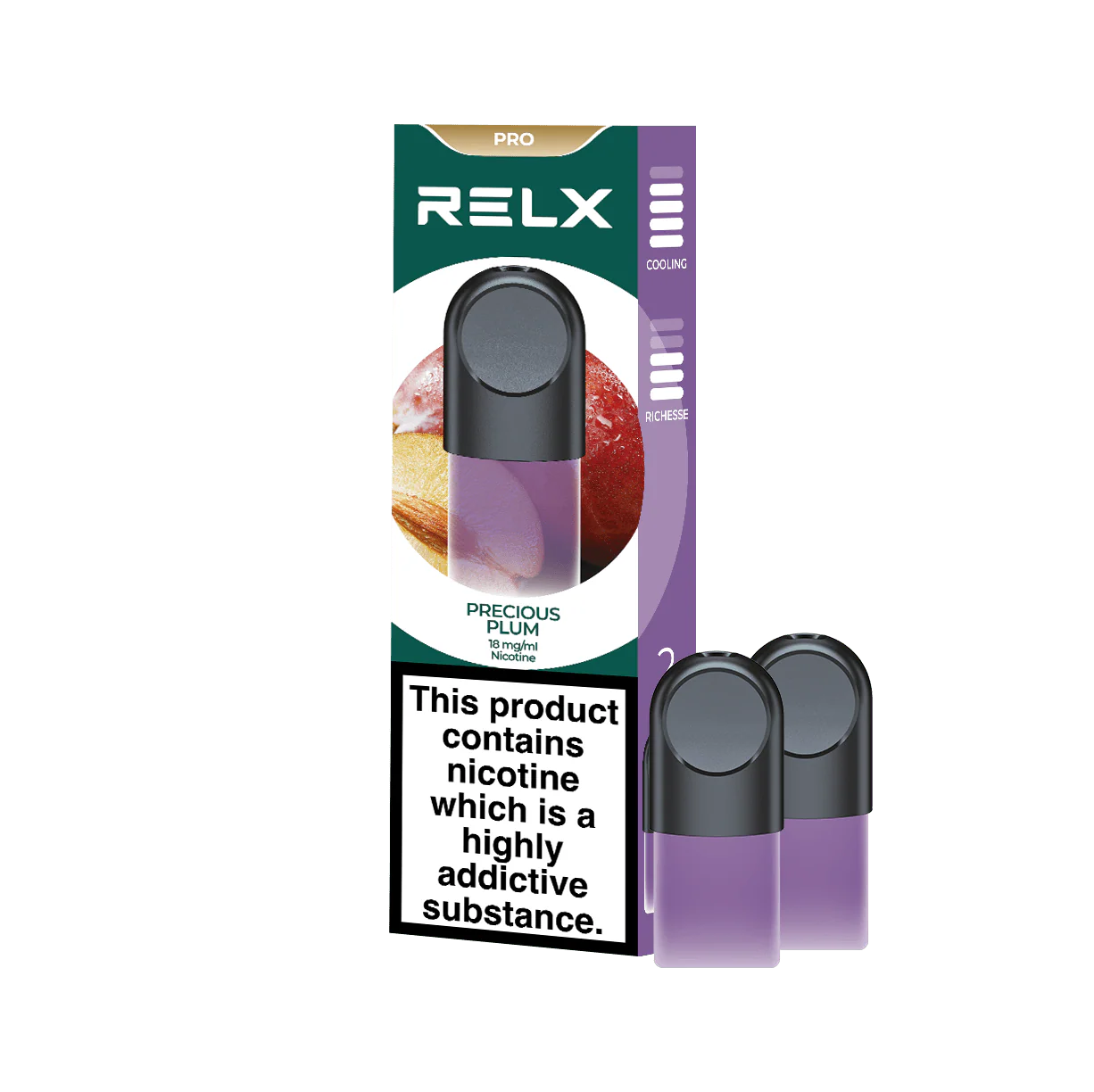 RELX Pod Pro Fruit Juicy Precious Plum Flavors 18mg/ml Nicotine - Six Pandas