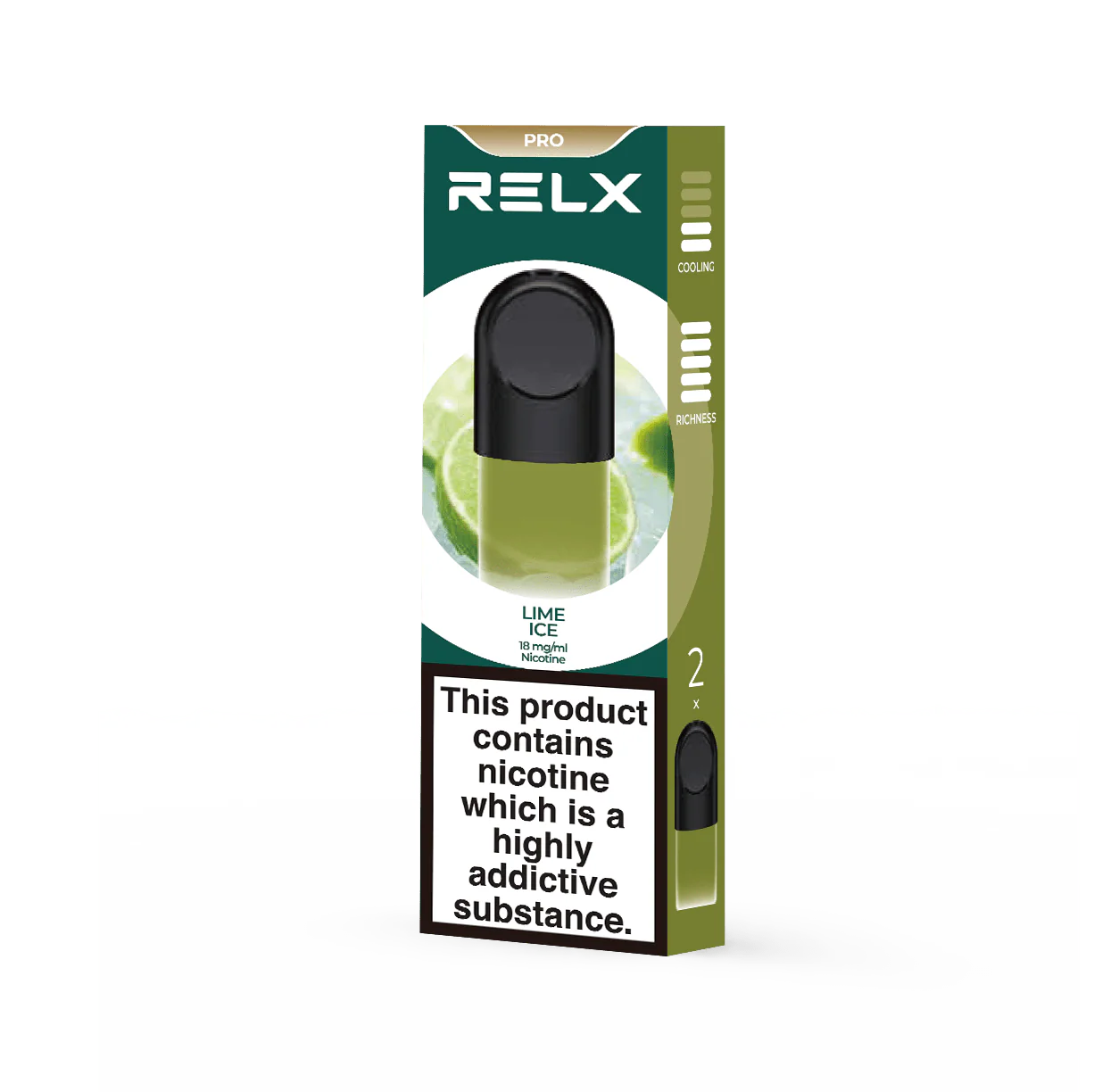 RELX Pod Pro Fruit Juicy Lime Ice Flavors 18mg/ml Nicotine - Six Pandas