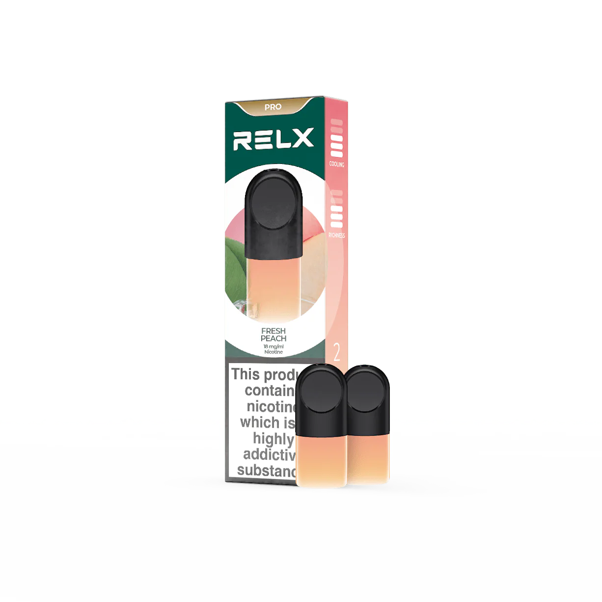RELX Pod Pro Fruit Juicy Fresh Peach Flavors 18mg/ml Nicotine - Six Pandas